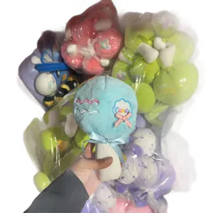 Creative hammer plush toy keychain with colorful cloud and Candy embroidery detail