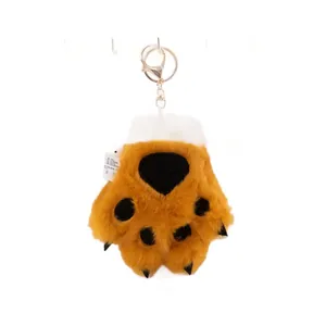 Lindo llavero de pata de tigre de peluche colgante de bolso de garra de animal regalo