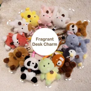 Cute Scented Animal Plush Keychain Soft Panda Penguin Rabbit Stuffed Doll Bag Pendant Desktop Ornament Gift For Women Kids