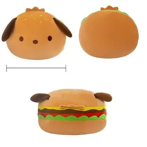 Schattig hondenhamburger pluche kussen met realistische sandwichlagen voor kinderen