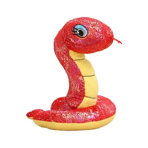 Peluche de serpiente de lentejuelas rojas para el año del zodíaco chino 2025