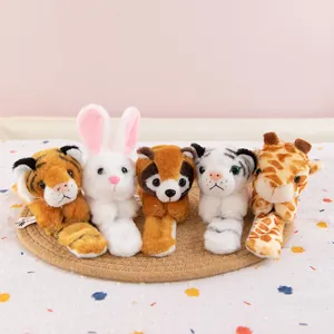 Wouddier Pluche Slap Armband Tijger Giraffe Luipaard Print Rollenspel Rekwisiet Voor Kinderen Dierentuin Feestje
