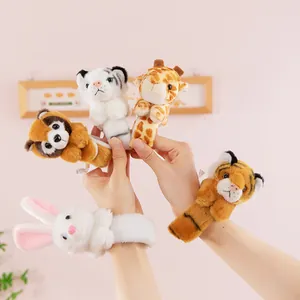 Schattige pluche bosdieren klaparmbanden met tijger giraffe en luipaard voor kinderen