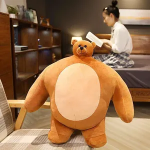 Divertido oso de peluche con cabeza pequeña y cuerpo gigante, cojín muy suave.