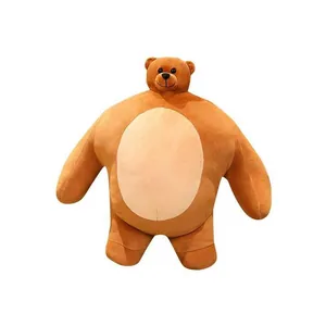Peluche de oso divertido con cabeza pequeña y cuerpo grande suave almohada abrazo