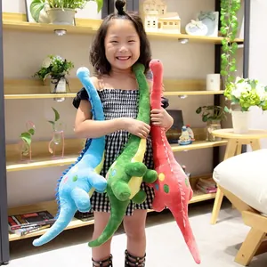 Peluche de Dinosaurio de Cuello Largo Suave Dibujos Animados Braquiosaurio Diplodocus Muñeco Relleno Almohada Dinosaurio con Lunares Coloridos Para Niños Regalo