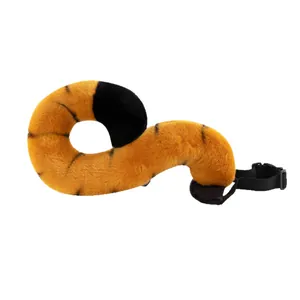 Realistic plush tiger tail with adjustable black waist strap buckle for adult performance props