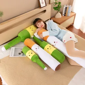 Cozy creative plush body pillows shaped like cigarettes and green bottles for gift ideas