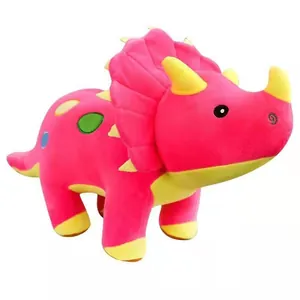 Lindo peluche de triceratops rosa para regalo de cumpleaños infantil dinosaurio de felpa