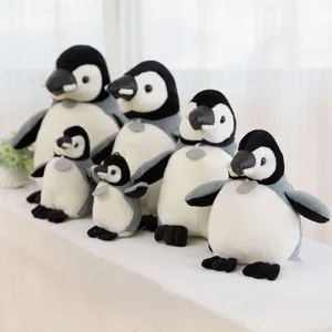 Collection of realistic penguin plush toys in various sizes for children's gifts and room decor