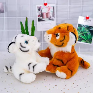 Soft and realistic orange and white Siberian tiger plush toys for children gift