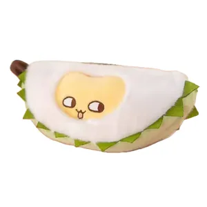 Peluche creativo de durián con linda cara de gato y piezas extraíbles para jugar