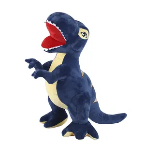 Peluche di Tirannosauro Rex blu, dinosauro di pezza realistico in piedi per regalo di compleanno