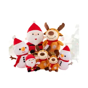 Süßes Weihnachts-Plüschtier-Set mit Weihnachtsmann, Schneemann und Rentier für Geschenke