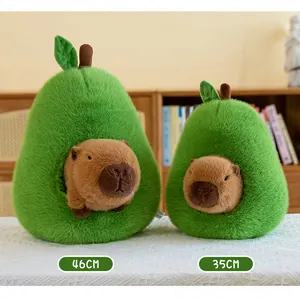 Peluche di capibara avocado da 46 cm e 35 cm, morbido regalo per bambine e ragazzi
