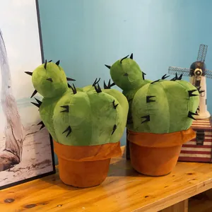 Lindo juguete de peluche de cactus para decoración y almohada suave para el hogar