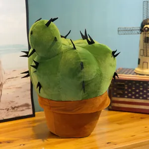 Cojín de peluche de cactus suave con espinas de fieltro realistas
