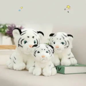 Cute white tiger plush toy set, family of three soft stuffed animal gift for kids