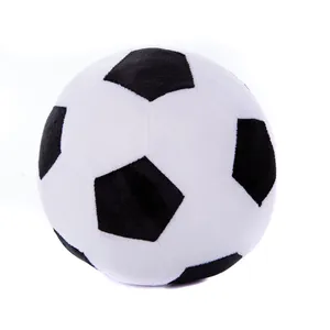 Balón de fútbol de felpa suave para niños, cojín deportivo clásico blanco y negro pro