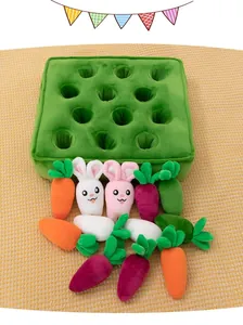 Colorful carrot pulling plush toy set for educational learning and coordination