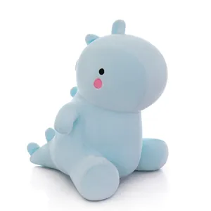 Lindo peluche de dinosaurio azul claro suave muñeco regalo creativo para niños y bebés