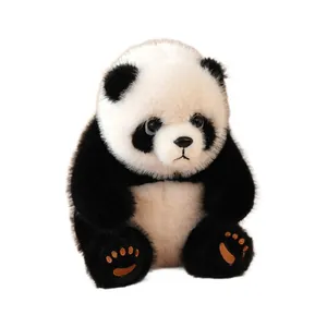 Peluche de panda réaliste et douce avec une position assise mignonne pour les enfants