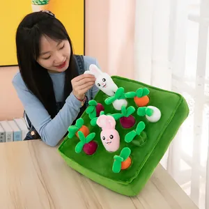 Plush radish pulling toy set for baby educational development and coordination