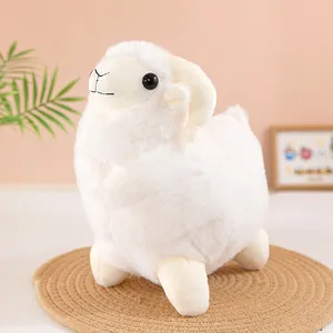 Vista detallada de la suave textura de la piel blanca de una ovejita de peluche