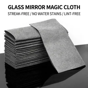 Magic Microfiber Cleaning Cloth For Glass Mirror Window And Car Streak Free Absorbent Reusable Household Cleaning Rag Grey