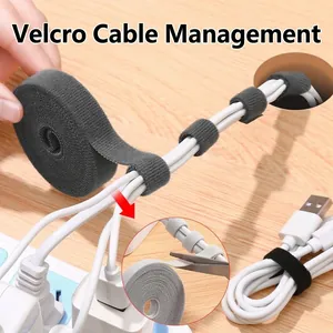 Fascette stringicavo in velcro regolabili e riutilizzabili per gestione cavi scrivania