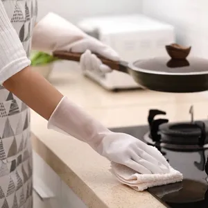 Duurzame witte latexhandschoenen voor huishoudelijke reiniging en de dagelijkse afwas