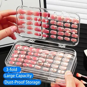 Boîte de Rangement Grande Capacité Transparente en PET pour Ongles Organisateur de Présentation de Nail Art Pliant Multicouche