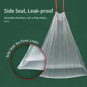 Verdickte transparente Müllbeutel mit Kordelzug und auslaufsicherem Seitendesign