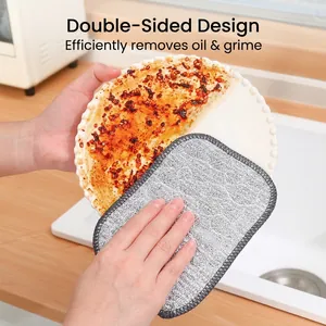 Silver wire dishcloth for cleaning grease and stubborn stains on kitchen dishes