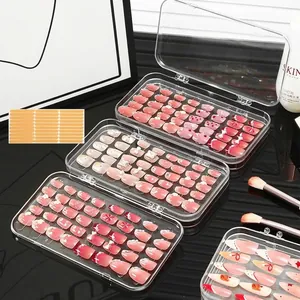 Grande boîte de rangement transparente pour faux ongles avec plusieurs compartiments utiles