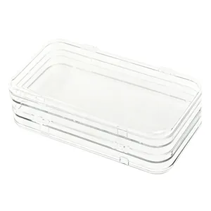 Boîte de rangement transparente à 3 couches de grande capacité pour ongles et bijoux