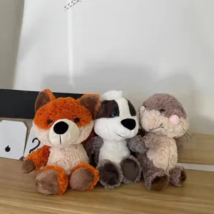 Three adorable forest animal plush toys featuring a cute orange fox for home decor.