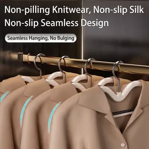 Cintre antidérapant sans couture à col étroit pour un rangement d'armoire efficace.