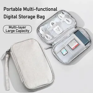Borsa Organizzatore per Accessori Elettronici Portatile Custodia per Cavi da Viaggio Per Power Bank Disco Rigido Cavo USB Caricabatterie