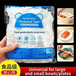 Disposable Plastic Wrap Cover Food Grade PE Elastic Bowl Covers For Leftovers Microwave Safe Universal Kitchen Freshness