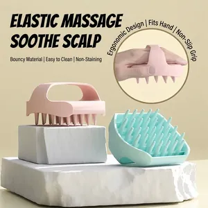Silicone Scalp Massager Brush Hair Wash Comb For Deep Cleaning Itch Relief Ergonomic Soft TPR Scalp Scrubber For Men Women Bathroom Daily Tool