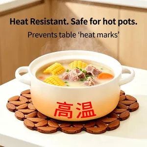 Premium heat resistant bamboo insulation mat for hot pots and kitchen dining tables