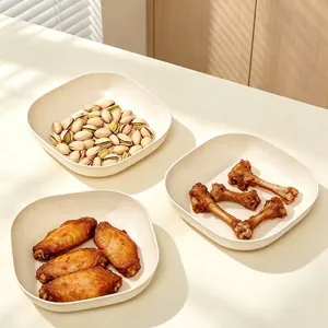 Japanese style minimalist plastic spit bone plates for dining table snack storage
