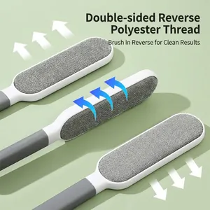 Double-sided lint remover brush with reverse polyester silk for clothes and wool coats.