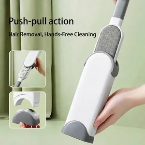 Efficient portable lint remover brush for clothes with innovative self-cleaning base