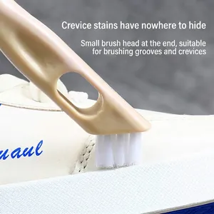 Multifunctional plastic shoe cleaning brush with soft bristles for deep crevice cleaning