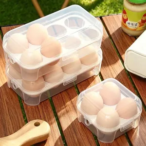 Caja de Almacenamiento de Huevos de PP Antigolpes Portátil Con Clips de Cierre Seguros Para Camping Aire Libre Viaje Cocina Refrigerador