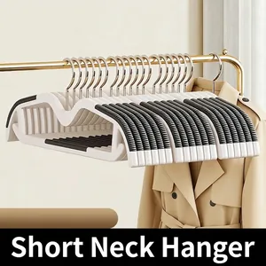 Ruimtebesparende Kledinghangers Met Korte Nek Niet-markerend Antislip Verdikte PP Plastic Hangertjes Kledingkast Organizer Droogrek