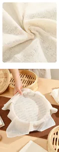Detail showing breathable pure cotton mesh gauze for non-stick bamboo food steamers