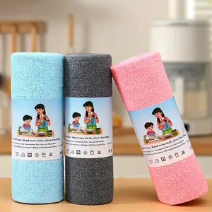 Microfiber Kitchen Cleaning Cloth Roll Perforated Lazy Rags Absorbent Dish Towels Dry Wet Use Grease Removal For Home
